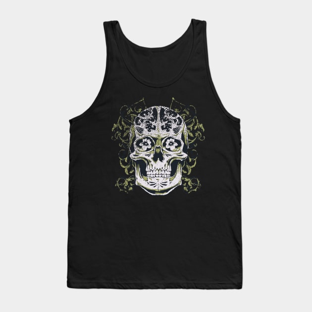 Vintage Zombie Outbreak Skull Tank Top by XOZ